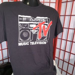 Vintage MTV retro boom box tee XL black